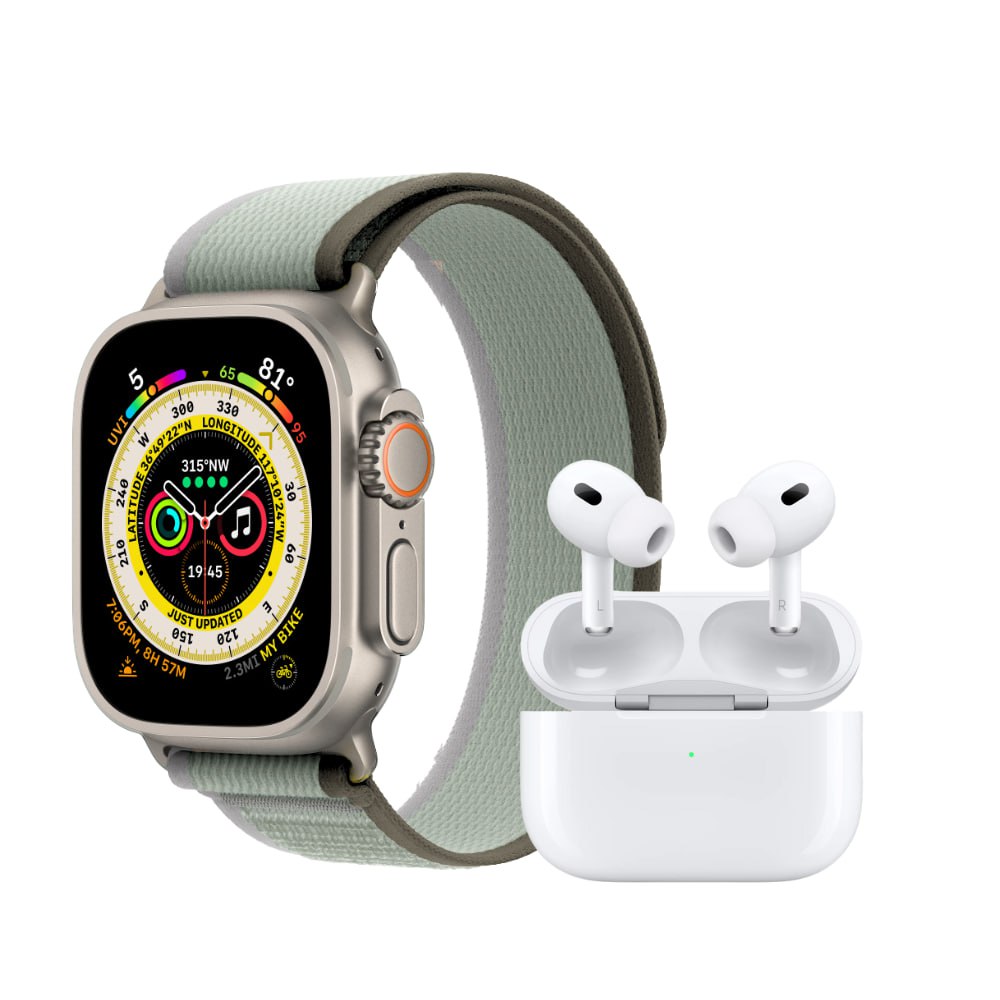 Combo Navidad: Smartwatch Ultra + audífonos Bluetooth + 7 correas