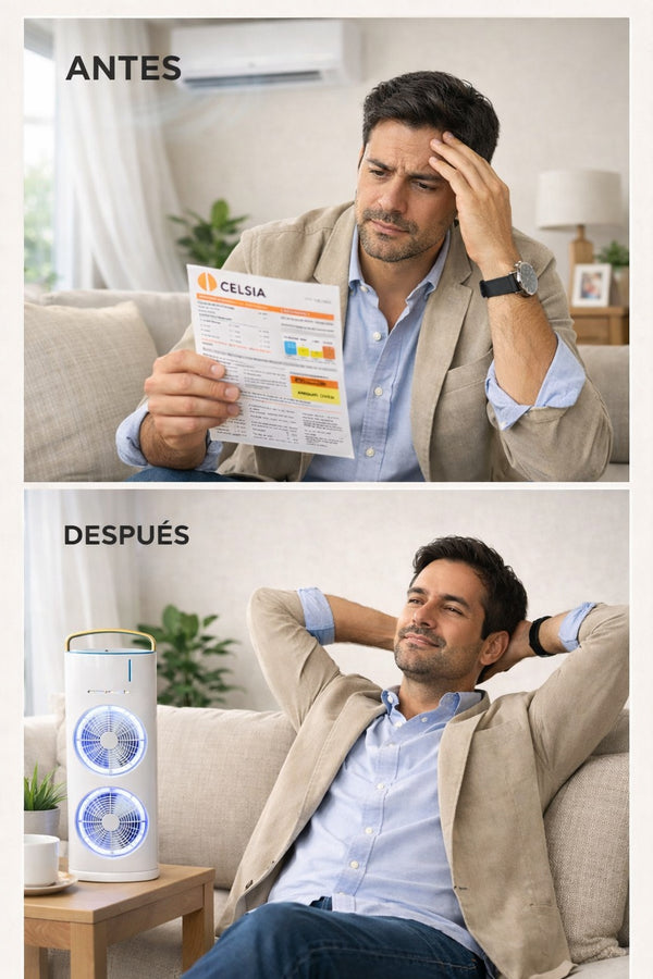 Antes: Factura de energía cara -------------------- Después: Espacio fresco sin pagar más