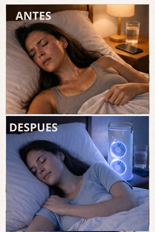 Antes:  Noches desesperantes por el calor. -------------Después: Dormir placidamente.